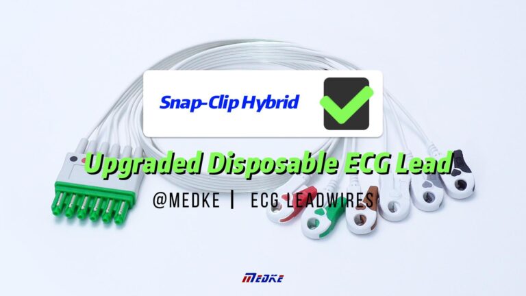 clamp-snap electrode connector for our ECG lead wires.